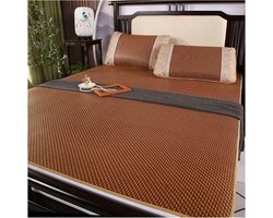 Koelmatras Zomer - Bamboe Bedmat - Frisse Slaap - Dubbelzijdig Ontwerp - Twin Full Size - Natuurlijk Rotan