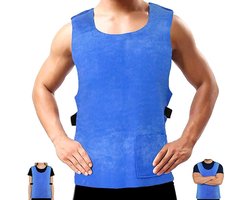 Koelvest - Unisex - Verdampingskoelvest - Verkoelende Kleding voor Werk - herbruikbaar koelvest van PVA - Lichtgewicht - Ademend, verkoelend en veilig - voor Outdoor Sport, Fietsen, Hardlopen en Warm Weer - Blauw - One Size