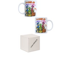 Koffie beker - thee mok afbeelding grappig kip - tekst - f-caw-f