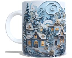 Koffie beker - thee mok kerst - 3d look -christmas -
