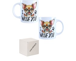 Koffie beker - thee mok spreuk I woof you - afbeelding