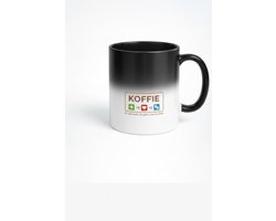 Koffie Boost Magic Mok - Zwarte Magische Koffiemok met Veranderend Design