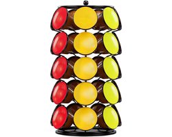 Koffie capsule rek - 360 graden draaibaar opbergrek voor koffiecapsules - Zwart rek dat 35 koffiecapsules tegelijk kan bevatten