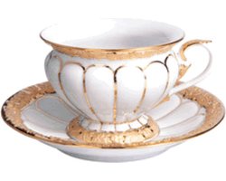 Koffie kop en schotel | Meissen | Goud Brons