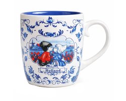 Koffie mok Holland delfts blauw kussend paar - Mok / beker voor koffie - Holland souvenir