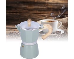 Koffie Pot Moka Pot - Klassieke Italiaanse Stijl - 1 stuk - Blauw Meer - Aluminium