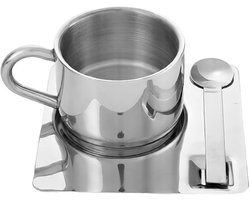 Koffie Set – 2 - Delig Roestvrijstalen Koffieset (304 RVS) – Modern Minimalistisch Design