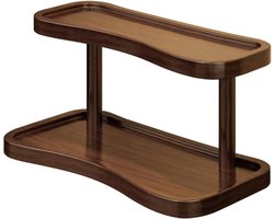 Koffie Station Organizer - Keuken Opberger - Koffiehoek Inrichten - Dubbel Laags Bamboe - 42 x 20 x 5 cm
