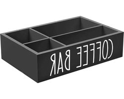 Koffiebar Organizer - Houten Opberger - Keuken Organiseren - Uitneembare Verdelers - 233 x 107 cm - Zwart