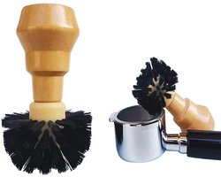 Koffieborstel Filtermand Portafilter Reinigingsborstel, Houten Koffiezetapparaat Reinigingsborstel, Voor 58mm Portafiltermand Koffie Reinigingsgereedschap