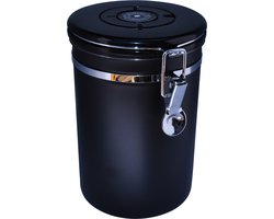 KoffieCanners Koffie Bewaarbus voor 1KG Koffiebonen Luchtdicht met CO2 Uitlaat - Koffieblik Matzwart