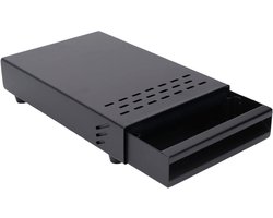 Koffiedoos Container van Roestvrij Staal en Rubber | Koffiemmer Residubox Poederemmer met Verdikte Lade en Slagstok voor Koffiedik | Voor Thuis, Café en Winkel (Zwart) - Extra Opslagruimte