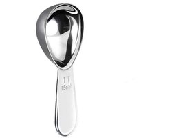 Koffiedoseerlepel - Koffieschep - RVS - Zilver - 9.6*4.2cm - Herbruikbare - Koffielepels - Voor gemalen koffie, bonen, losse thee - Thee Scoop Eetlepel - Koffiemaatlepel - Portioneerder voor koffiedik