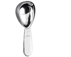 Koffiedoseerlepel - Koffieschep - RVS - Zilver - Herbruikbare - Koffielepels - Voor gemalen koffie, bonen, losse thee - Thee Scoop Eetlepel - Koffiemaatlepel - Portioneerder voor koffiedik - 9.6*4.2cm