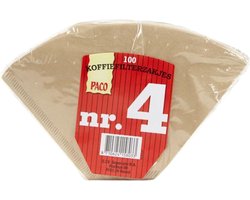 Koffiefilter Paco bruin nummer 4 - multipak 24x 100 stuks