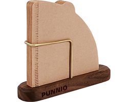 Koffiefilterhouder - Houten opslag met messing rek voor V60 en andere koffiefilters