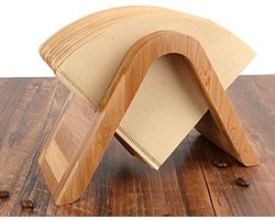 Koffiefilterhouder - Papieren handdoekhouder - Opbergrek voor filters - Hout