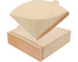 Koffiefilters, 400 stuks, maat 1 V-vormig koffiefilterpapier, kegel, koffiefilter, koffiefilters, koffieaccessoires voor koffiepot, filterbeker, koffiezetapparaten (1-2 kopjes)
