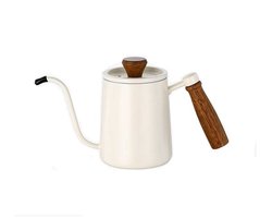 Koffiekan – Theepot – Pour-over koffieketel met zwanenhals – Ketel met zwanenhals - 600ml– Dripketel – Geschikt voor koffie & thee, compatibel met alle warmtebronnen – Wit