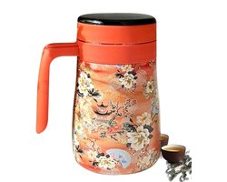 Koffiekan Thermoskan - Warme Dranken Kan - Dranken Warm Houden - Intelligente Temperatuurweergave - 550 ml - Oranje
