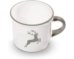 Koffiekopje Glad - Keramische Mok - Dagelijks Gebruik - Handgemaakt Oostenrijk - 024 Liter - Grijs Hert