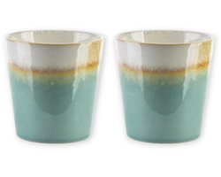 Koffiekopjes 250 ml | Set van 2 | Turqoise | Basic Nature