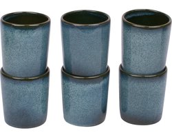 Koffiekopjes set van 6 - 150 ml - 6 persoons - Evora - groen - Portugees stoneware