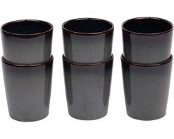Koffiekopjes set van 6 - 250 ml - 6 persoons - Porto - Blauw met groen - Portugees stoneware