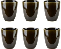 Koffiekopjes Zonder Oor - Keramiek - Set Van 6 - koffie kopjes - Mok zonder oor 300 ml - Groen - Cappucino Kopjes