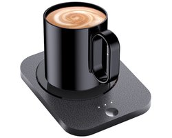 Koffiekopjesverwarmer, slimme verwarmer, elektrische kopjesverwarmer, geschikt voor kantoor, bureauaccessoires, cacao, melk (zwart)
