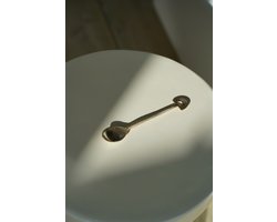 Koffie/latte macchiato lepels vintage - set van 2 stuks - gerecycled messing - regenboog