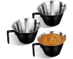 Koffiemaatglas 3 stuks espresso-maatbekers met handvat 100 ml