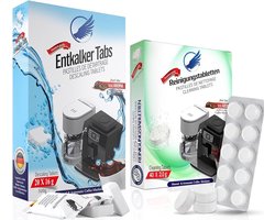 Koffiemachine Reiniging Set 30 - 15x ECO Reinigingstabletten - 15x Ontkalkingstabletten - Universeel te gebruiken voor het Reinigen en Ontkalken.