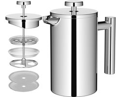 Koffiemaker Franse Pers 0,65 Liter - Dubbelwandige RVS Koffiebereider voor 3 Kopjes - Thermo Koffiezetapparaat