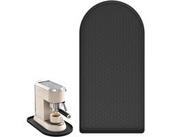 Koffiemat - 40*20 cm - Siliconen koffiemat - Barmat - Aanrechtmat - Hittebestendige mat - Afvoermat - Droogmat - hittebestendig - met opstaande rand - antislip - geschikt voor airfryer, koffiemachine en keukenapparatuur - zwart