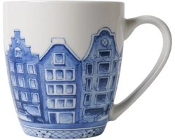 Koffiemok Delfts blauw Grachtenpanden