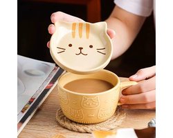 Koffiemok met Dierendeksel - 325 ml - Hittebestendig Keramiek