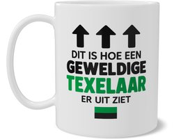 Koffiemok Texelaar Grappige Mok Dit Is Hoe Een Geweldige Texelaar Er Uit Ziet Origineel Cadeau voor Eilandbewoner Texel met Gemeentevlag Dubbelzijdige Print Beker voor Koffie en Thee op Kantoor en Thuis