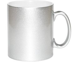 Koffiemok / thee beker - 330 ml - Zilver - Cadeau mokken - keramiek