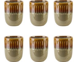 Koffiemok Zonder Oor - 6 Stuks - Mok zonder oor - Mok 300 ml - Keramiek - koffiekopjes zonder oor