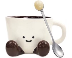 Koffiemokken, Leuke grappige mok voor vrouwen, 300 ml unieke keramische koffie- en theekopjes, kantoormok cadeau (chocolade)