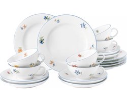 Koffieservies Set - Kopjes Schotels - Gezellige Koffie - 18 Delig - 14x32x12cm