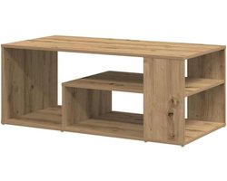 Koffietafel - Bijzettafel Salon tafel - Gezellig samenzijn - Veel opbergruimte - 100x50x40 cm - Eikenkleur