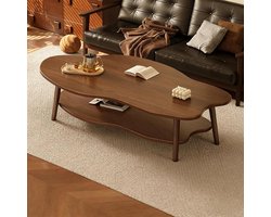 Koffietafel - Bijzettafel - Woonkamer Inrichting - Dubbele Opberglaag - 80x40x40cm - Bruin