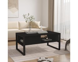 Koffietafel Rechthoekig - Salontafel Opslag - Woonkamer Organiseren - Extra Opbergruimte - 100x60x45 cm - Zwart