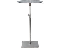 Koffietafel Ronde Tafel - Bijzettafeltje Accent - Woonkamer Decoratie - Verstelbare Hoogte - 35x35cm Desktop - Metaal