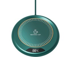 Koffieverwarmer voor op het bureau, elektrische kopjesverwarmer met 3 temperatuurstanden, automatische uitschakeling van de mokverwarmer, slimme koffieverwarmer voor op het bureau, verjaardagscadeau voor vrouwen en mannen groen