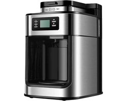 Koffiezetapparaat bonen – espresso machine – koffiemachine met bonenmaler – 1L – RVS – compact
