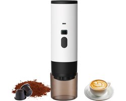 koffiezetapparaat - koffiemachines - draagbare koffiemachine - 3-in-1 koffiezetapparaat - Draagbare elektrische espressomachine - Koffiezetapparaat voor onderweg voor op de camping, in de auto, op de camper, op reis, geschikt(Wit)