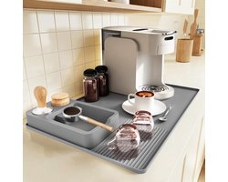 Koffiezetapparaat Mat - Koffiemachine Onderlegger - Afdruipen Keuken - Siliconen Materiaal - Niet gespecificeerd - Grijs
